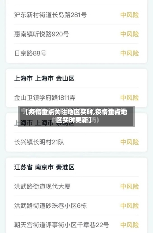 【疫情重点关注地区实时,疫情重点地区实时更新】