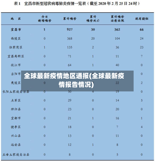 全球最新疫情地区通报(全球最新疫情报告情况)