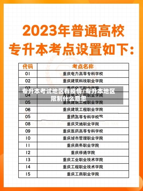 专升本考试地区有疫情/专升本地区限制什么意思-第2张图片