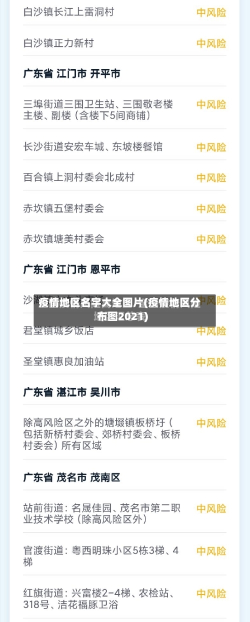 疫情地区名字大全图片(疫情地区分布图2021)